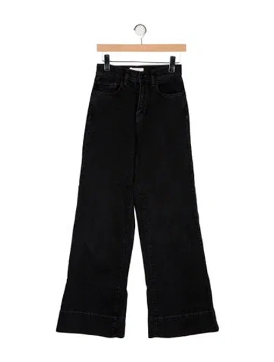 Pre-owned Triarchy High-rise Wide Leg Jeans In Black