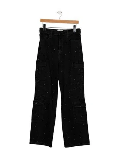 Pre-owned Triarchy High-rise Wide Leg Jeans In Black