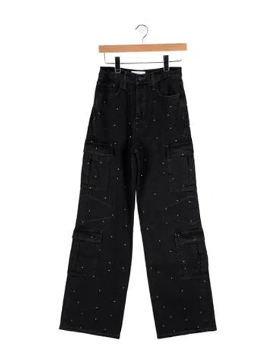 Pre-owned Triarchy High-rise Wide Leg Jeans In Black