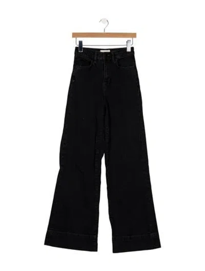 Pre-owned Triarchy High-rise Wide Leg Jeans In Black