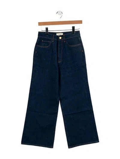 Pre-owned Triarchy High-rise Wide Leg Jeans In Blue