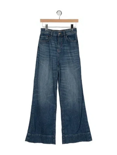 Pre-owned Triarchy High-rise Wide Leg Jeans In Blue