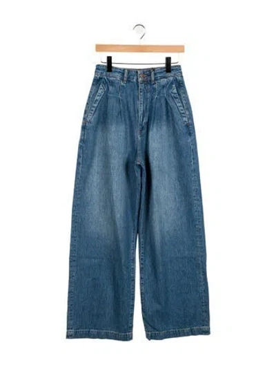 Pre-owned Triarchy High-rise Wide Leg Jeans In Blue