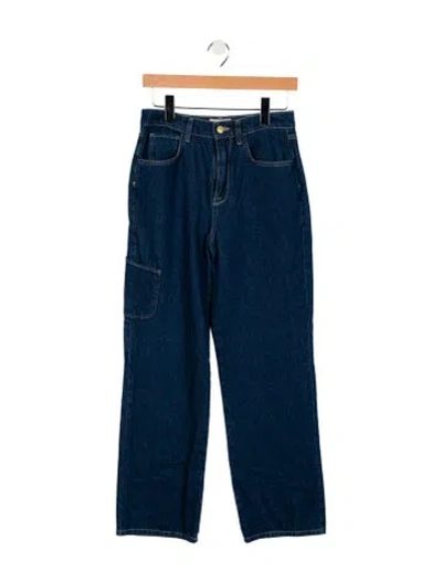 Pre-owned Triarchy High-rise Wide Leg Jeans In Blue