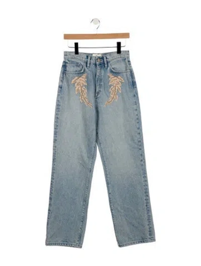 Pre-owned Triarchy High-rise Wide Leg Jeans In Blue