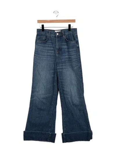 Pre-owned Triarchy High-rise Wide Leg Jeans In Blue