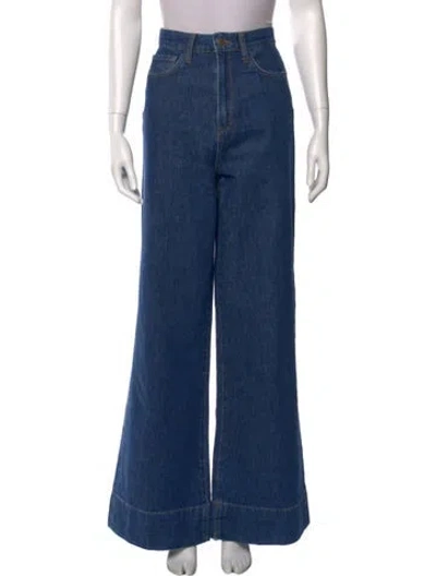 Pre-owned Triarchy High-rise Wide Leg Jeans In Blue