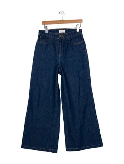 Pre-owned Triarchy High-rise Wide Leg Jeans In Blue