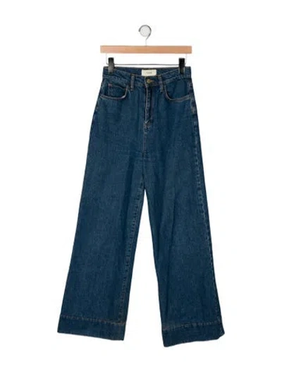 Pre-owned Triarchy High-rise Wide Leg Jeans In Blue