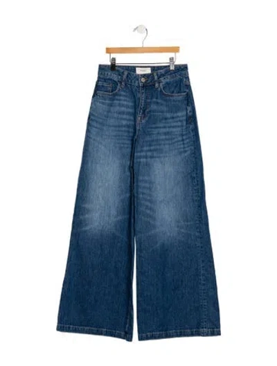 Pre-owned Triarchy High-rise Wide Leg Jeans In Blue
