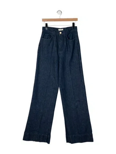 Pre-owned Triarchy High-rise Wide Leg Jeans In Blue