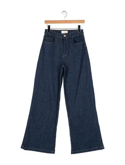 Pre-owned Triarchy High-rise Wide Leg Jeans In Blue