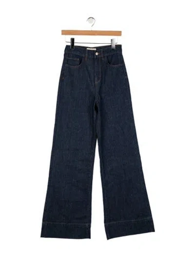 Pre-owned Triarchy High-rise Wide Leg Jeans In Blue