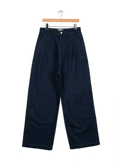 Pre-owned Triarchy High-rise Wide Leg Jeans In Blue