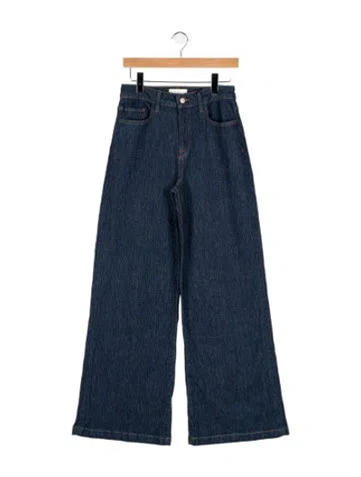 Pre-owned Triarchy High-rise Wide Leg Jeans In Blue
