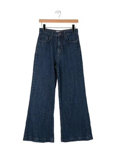 Pre-owned Triarchy High-rise Wide Leg Jeans In Blue