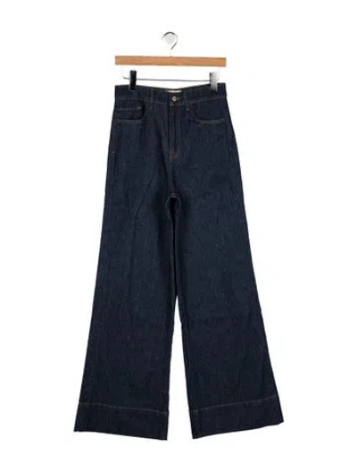 Pre-owned Triarchy High-rise Wide Leg Jeans In Blue