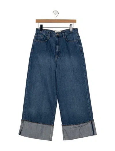 Pre-owned Triarchy High-rise Wide Leg Jeans In Blue