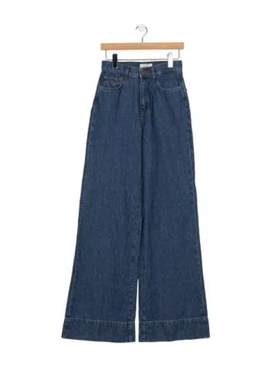 Pre-owned Triarchy High-rise Wide Leg Jeans In Blue