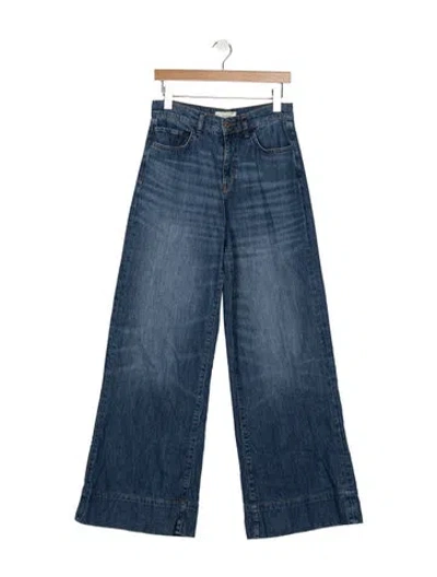 Pre-owned Triarchy High-rise Wide Leg Jeans In Blue