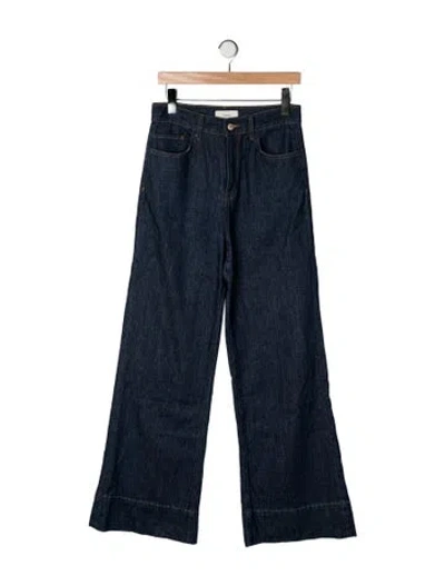 Pre-owned Triarchy High-rise Wide Leg Jeans In Blue