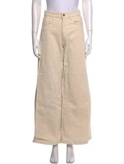 Pre-owned Triarchy High-rise Wide Leg Jeans In Neutrals