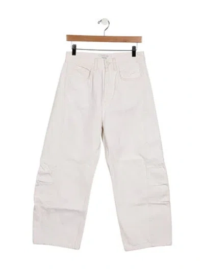 Pre-owned Triarchy High-rise Wide Leg Jeans In White