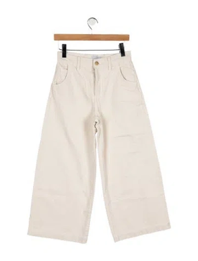 Pre-owned Triarchy High-rise Wide Leg Jeans In White