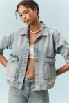 Triarchy Lillian Boxy Western Denim Jacket In Blue