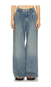 Triarchy Linda Mid-rise Pleated Wide Leg Jeans