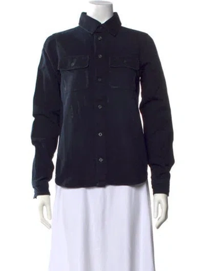 Pre-owned Triarchy Long Sleeve Button-up Top W/ Tags In Blue