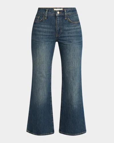 Triarchy Margaret Mid-rise Crop Flare Jeans In Malibu Vintage Indigo