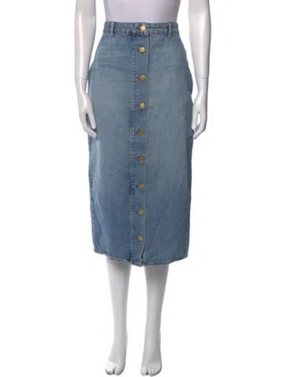 Pre-owned Triarchy Midi Length Skirt In Blue