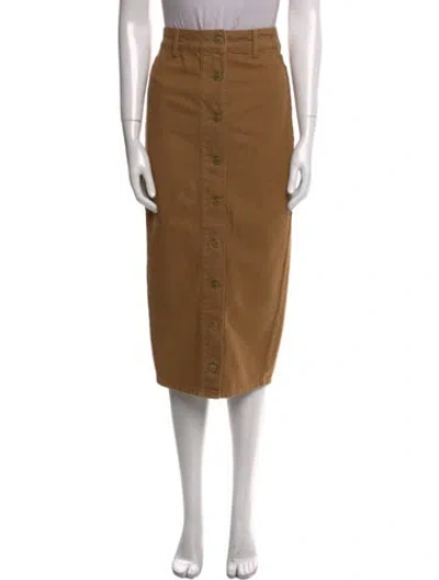 Pre-owned Triarchy Midi Length Skirt In Brown