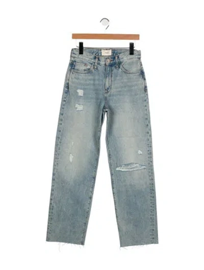 Pre-owned Triarchy Mid-rise Straight Leg Jeans In Blue