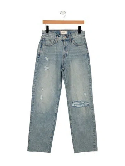 Pre-owned Triarchy Mid-rise Straight Leg Jeans In Blue