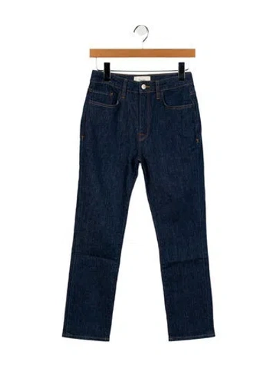 Pre-owned Triarchy Mid-rise Straight Leg Jeans In Blue