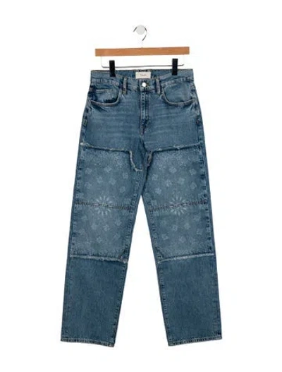 Pre-owned Triarchy Mid-rise Straight Leg Jeans In Blue