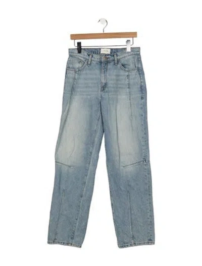 Pre-owned Triarchy Mid-rise Straight Leg Jeans In Blue