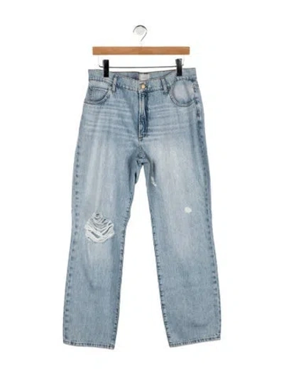 Pre-owned Triarchy Mid-rise Straight Leg Jeans In Blue