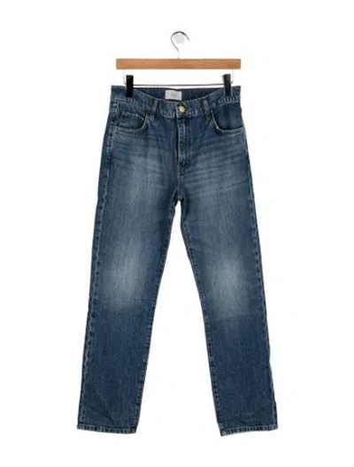 Pre-owned Triarchy Mid-rise Straight Leg Jeans In Blue