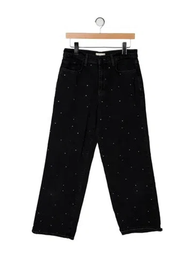 Pre-owned Triarchy Mid-rise Wide Leg Jeans In Black