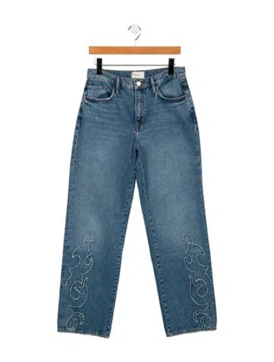 Pre-owned Triarchy Mid-rise Wide Leg Jeans In Blue