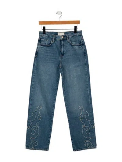 Pre-owned Triarchy Mid-rise Wide Leg Jeans In Blue