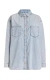 Triarchy Ms. Charlotte Oversized Denim Shirt In Blue