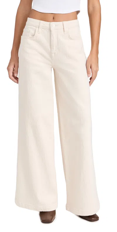 Triarchy Ms. Fonda High Rise Wide Leg Jeans In Off-white
