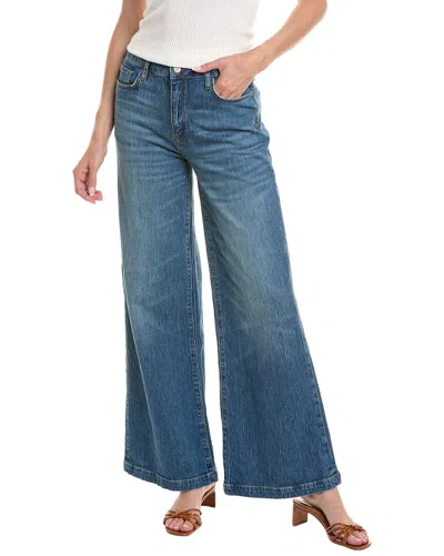 Triarchy Ms. Fonda Medium Indigo High-rise Wide Leg Jean In Blue