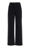 Triarchy Ms. Onassis High Rise Wide-leg Jeans In Black