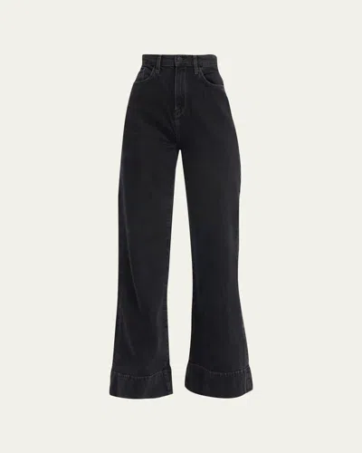 Triarchy Ms. Onassis High Rise Wide-leg Jeans In Black