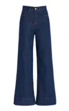 Triarchy Ms. Onassis High-rise Wide-leg Jeans In Blue